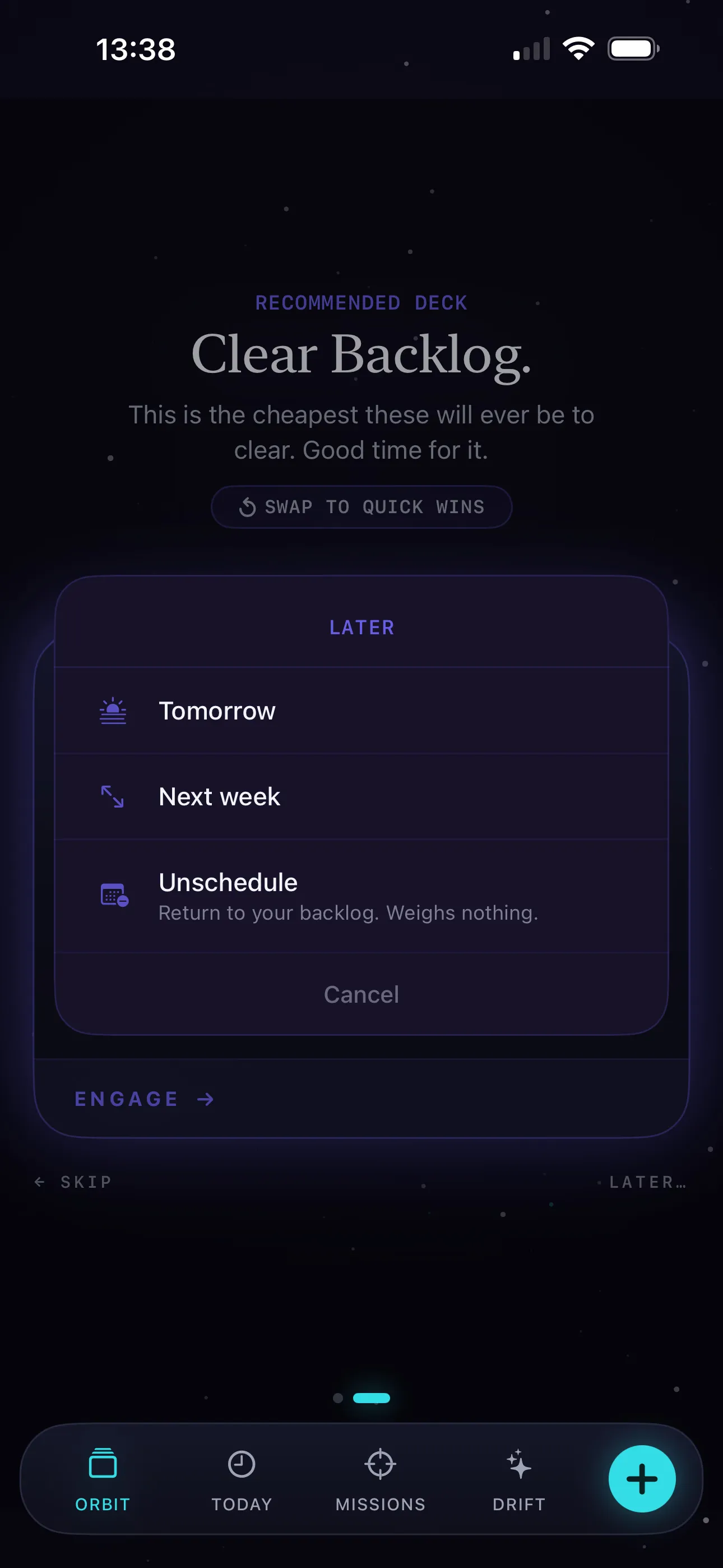 Skip, Unschedule & Later…